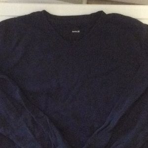 L Navy Blue Hurley V-Neck Sweater
